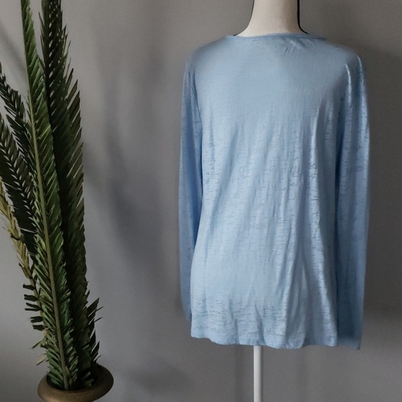 Cato light blue long sleeve burn out tee - Picture 5 of 6